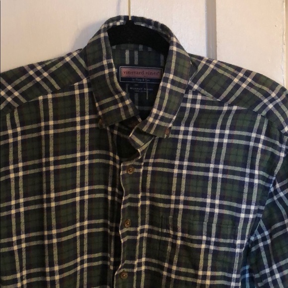 Vineyard Vines Other - Vineyard Vines Murray Plaid Green/Blue Shirt MED